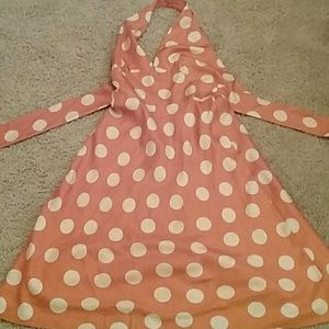 Laundry stunning orange silk halter dress