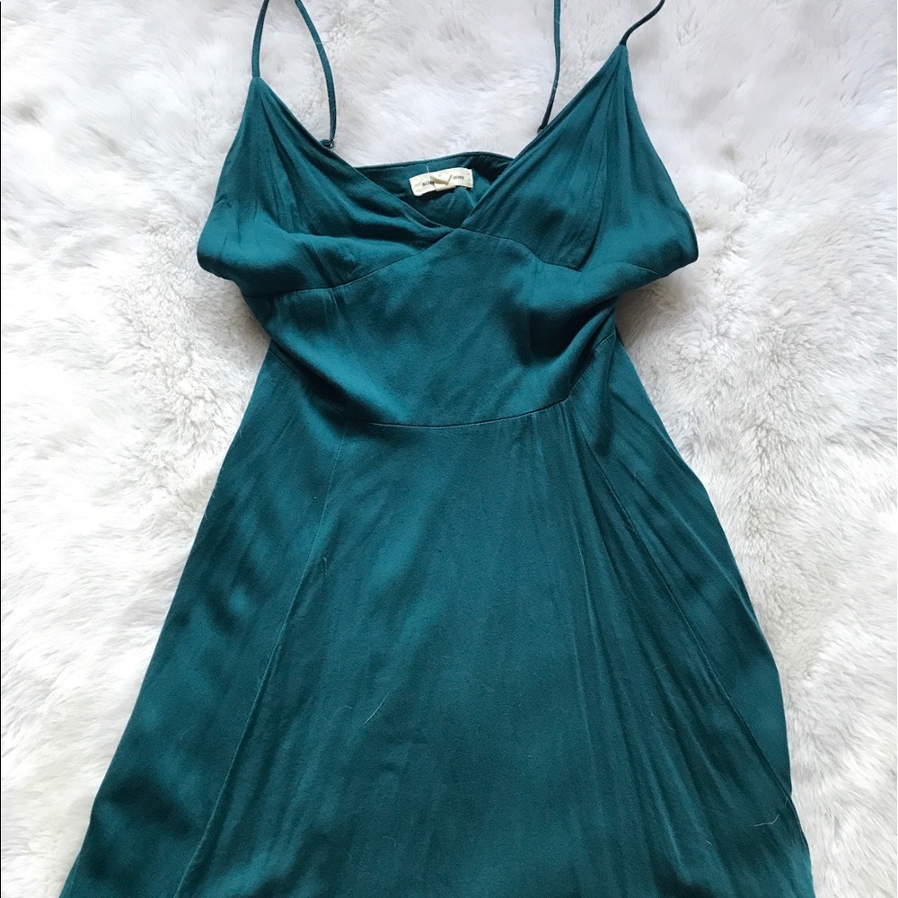 Dark Green low-v dress