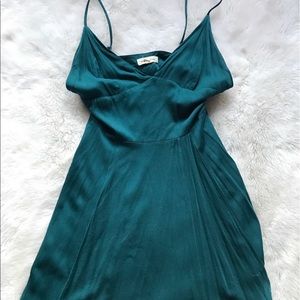 Dark Green low-v dress