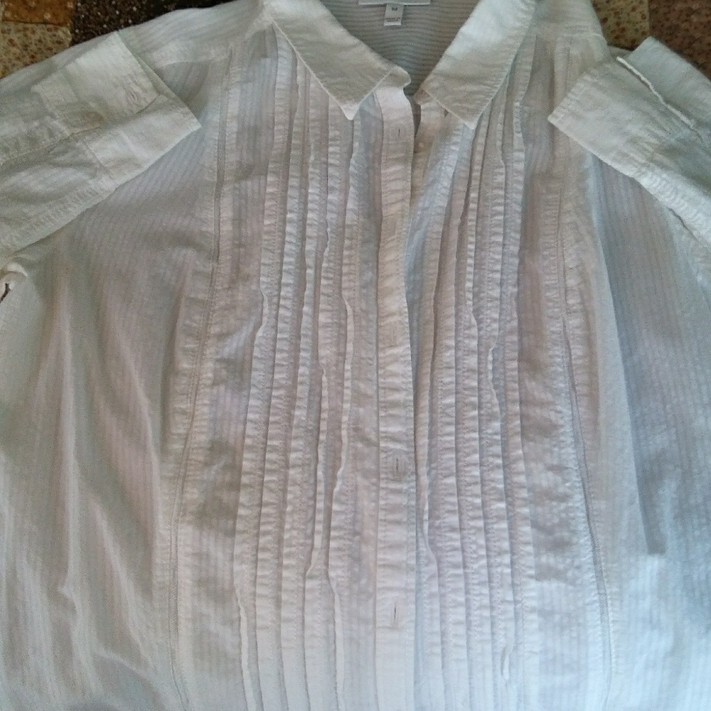 100% Cotton Button Down in White