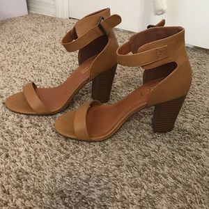 Tan strap shoes