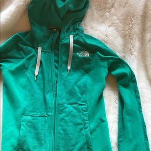 Pretty bright turquoise soft north face jacket