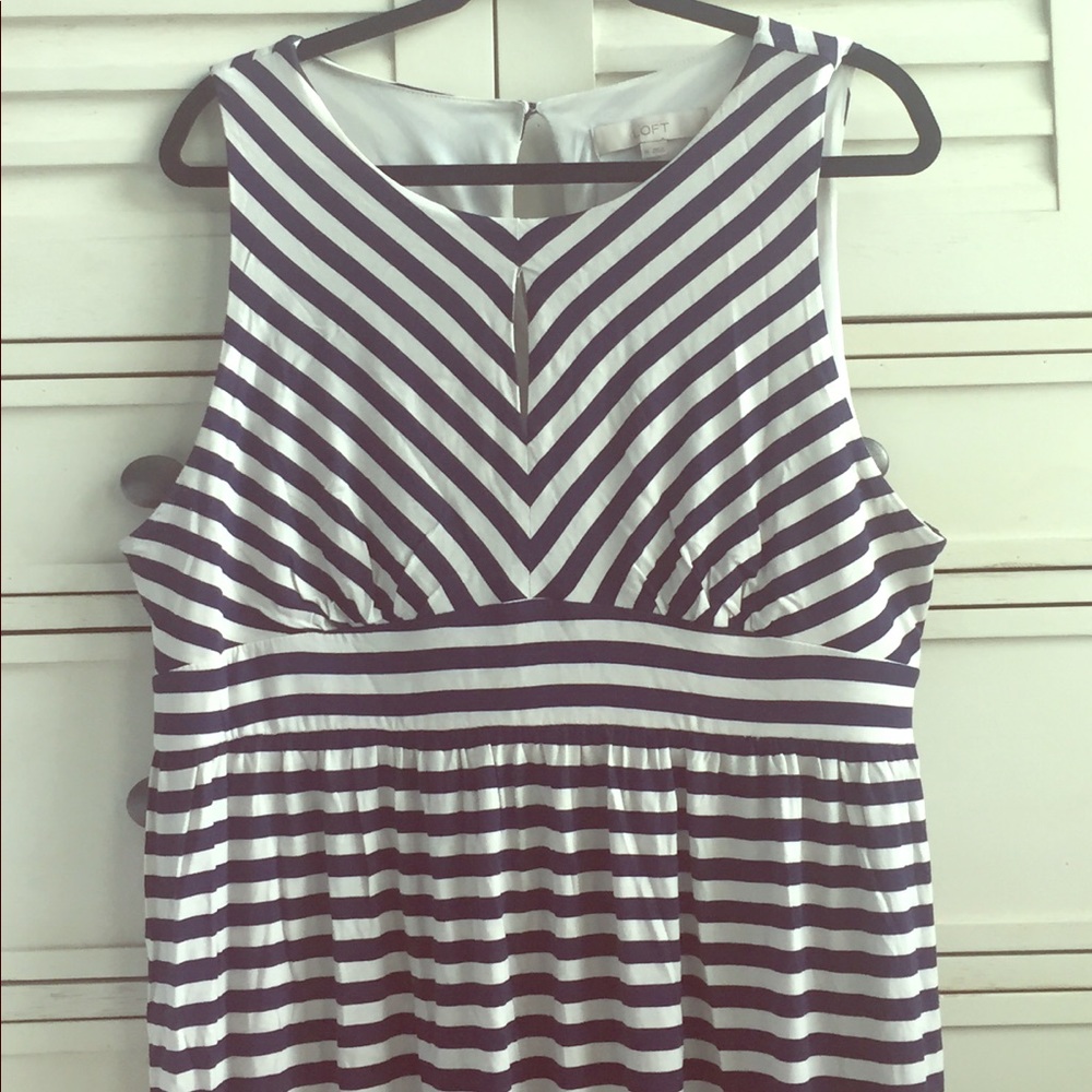 LOFT nautical strip keyhole dress
