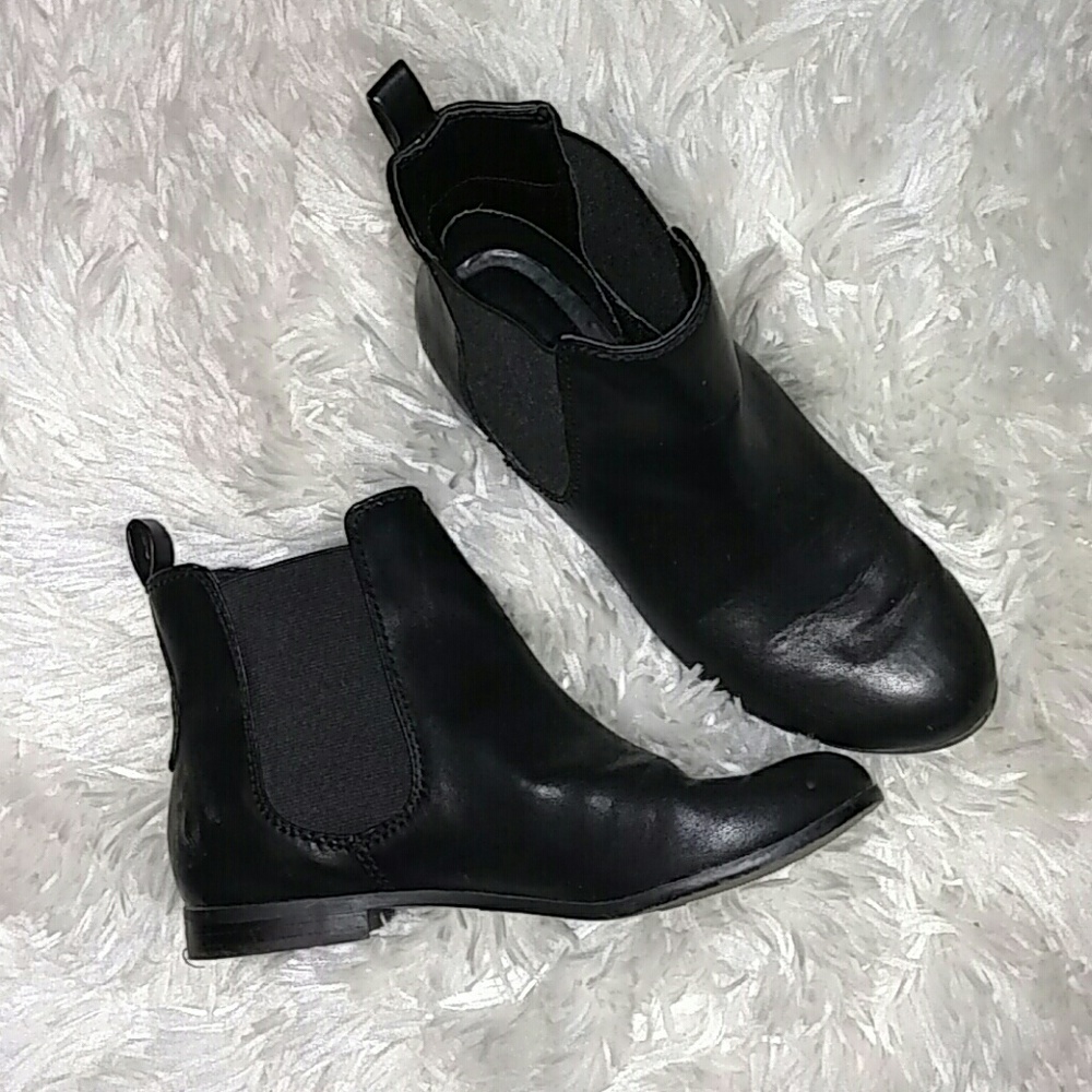 Women's Black Leather Ankle Boots, Hardly Worn
