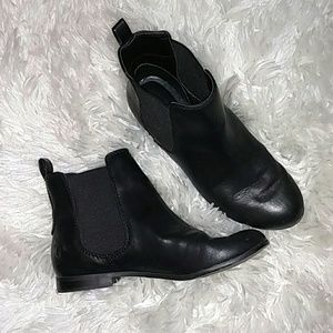 Women's Black Leather Ankle Boots, Hardly Worn