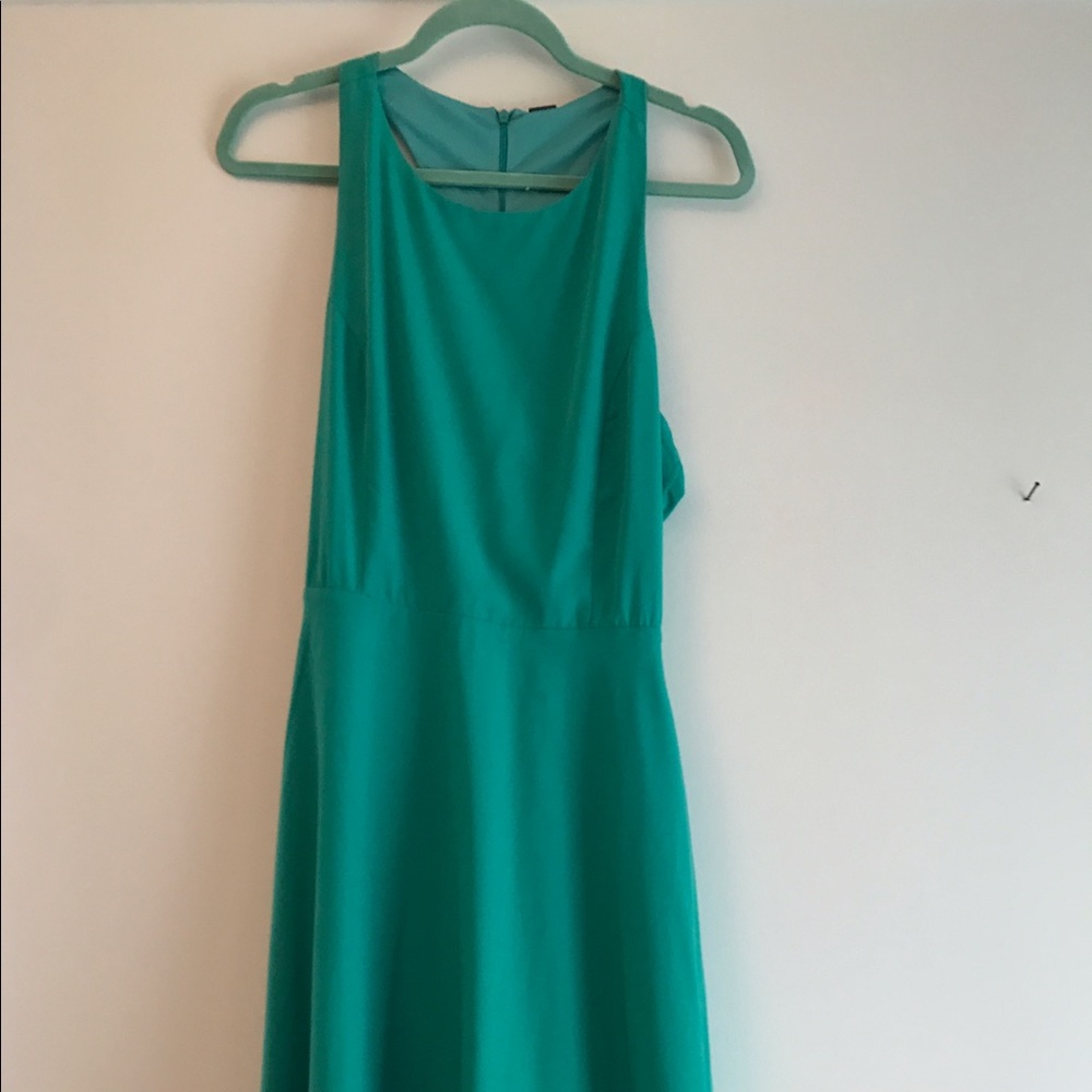 Green Tank Top Dress with Back Cut-Outs