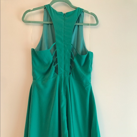 Green Tank Top Dress with Back Cut-Outs - Picture 2 of 2