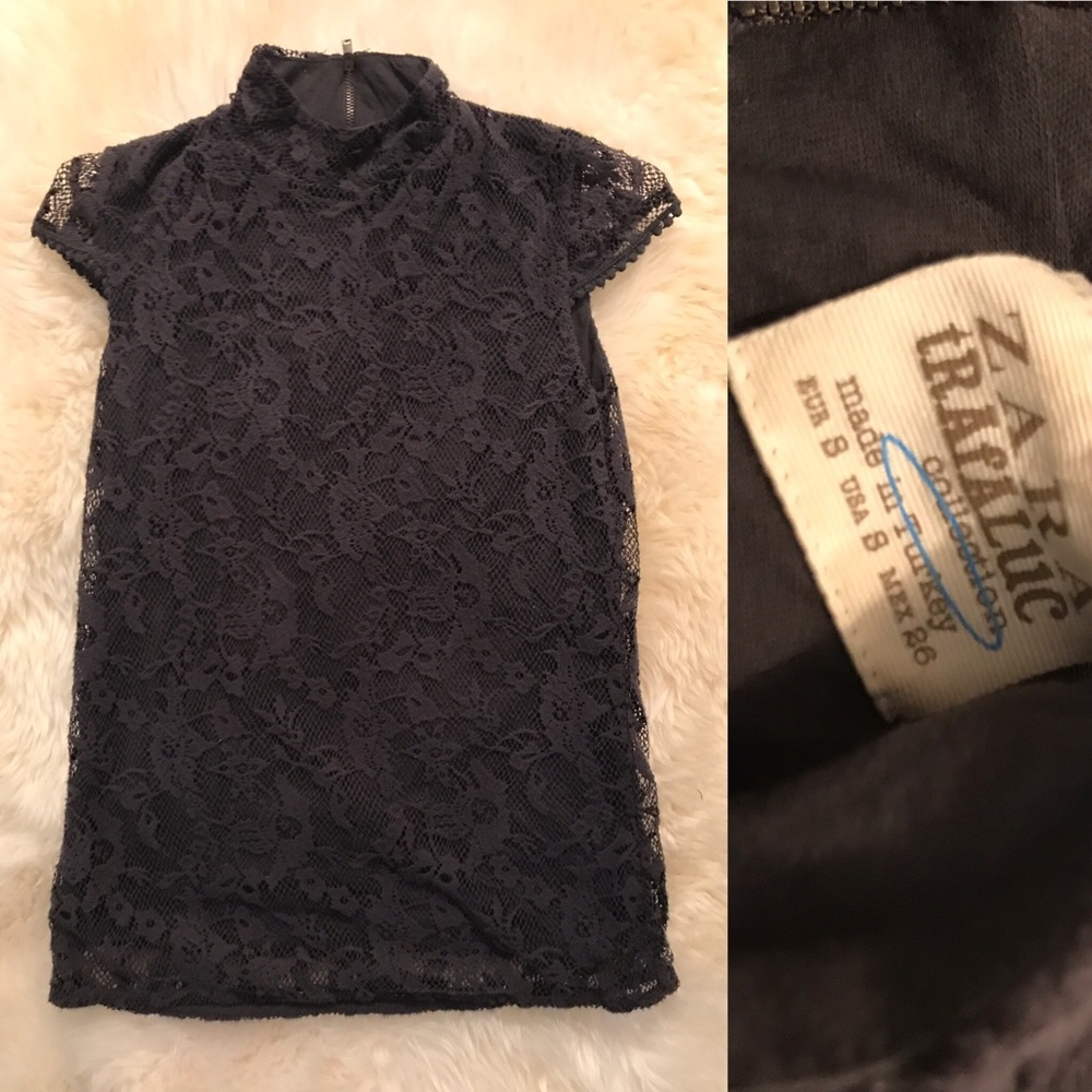 Zara lace overlay top small xs