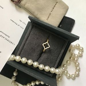 David Yurman Gold Cable Quartrefoil Ring Size 6