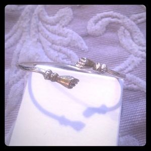 Silver "hands" Bangle Bracelet