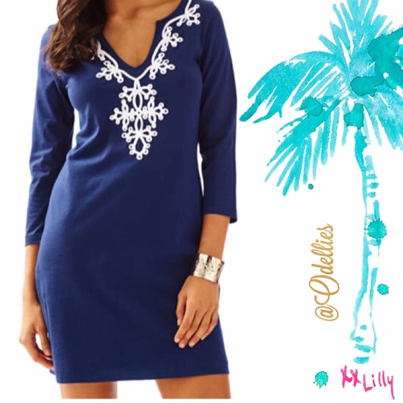 Lilly Pulitzer Marina Dress - True Navy - Picture 3 of 6