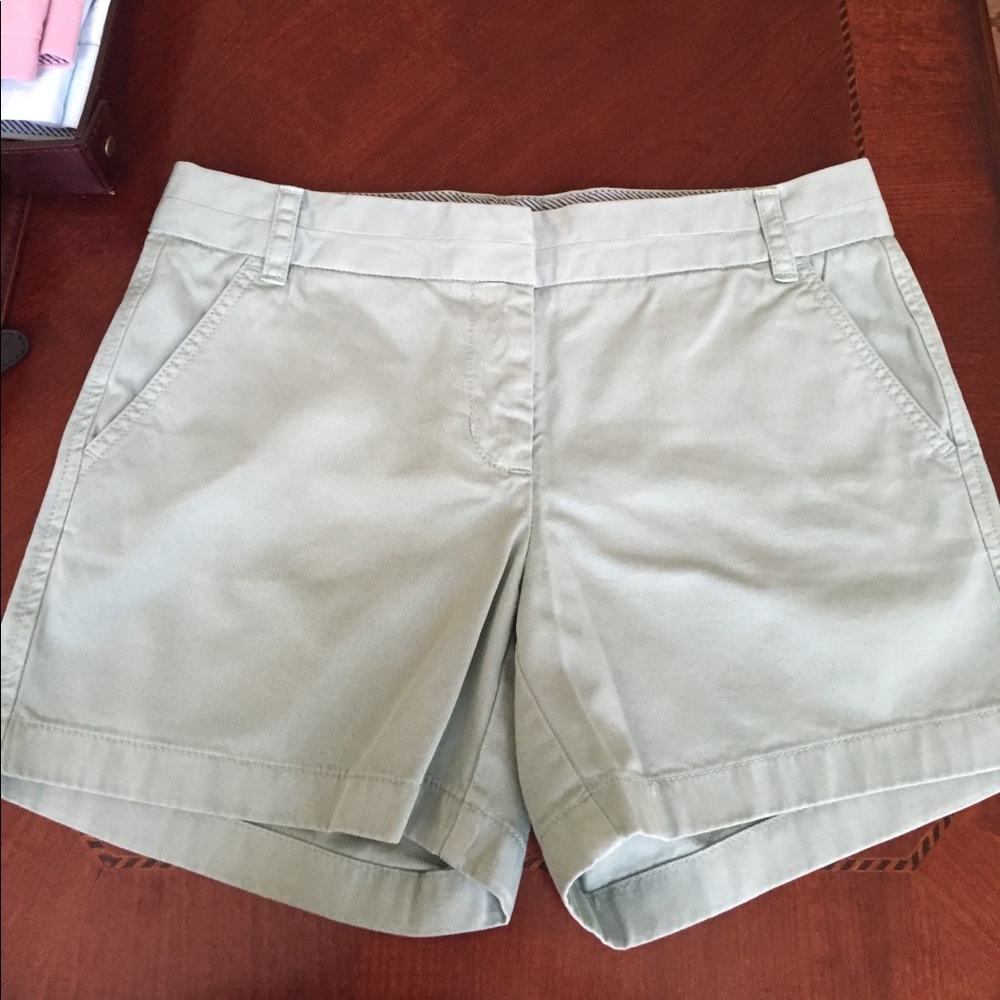 Green 5" classic chino shorts from J-Crew