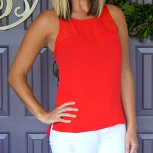 Red Sleeveless Tank Blouse