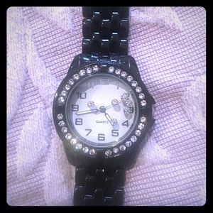 💎Black Fashion watch with Crystals💎