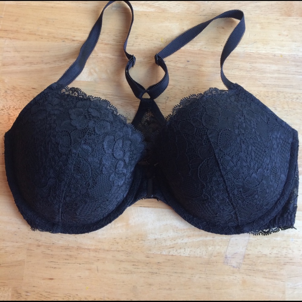 Victoria's Secret lace racerback bra black 34DD