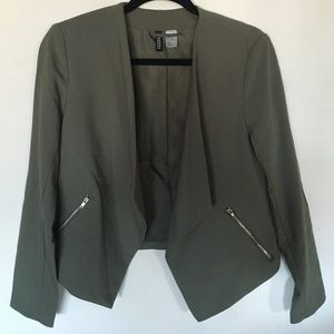 H&M Divided Olive short blazer jacket, size 6