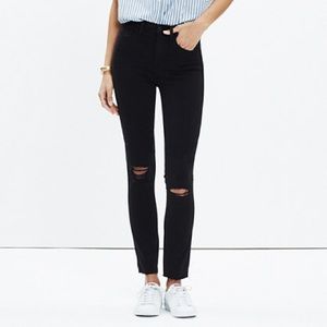 Madewell 10" high-rise skinny jeans in Black Sea