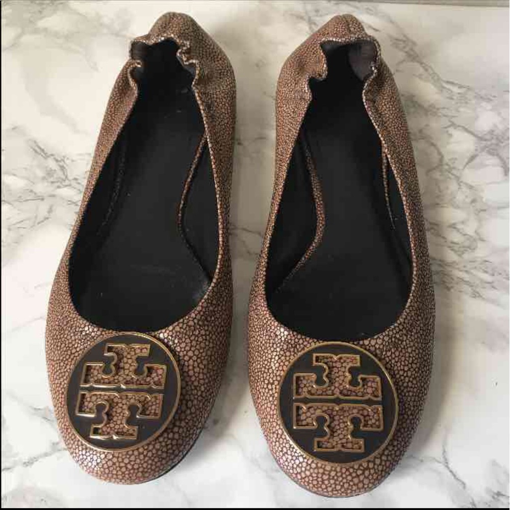 TORY BURCH BROWN REVA FLATS