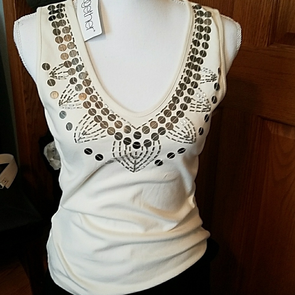 V neck sleeveless Top, sz S