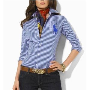 Ralph Lauren Women's Striped button down sz M