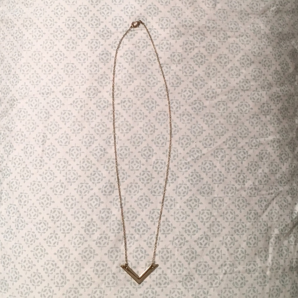 Gold chevron necklace