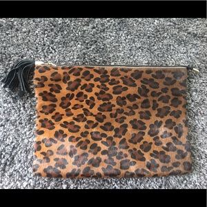 Oversize haircalf clutch