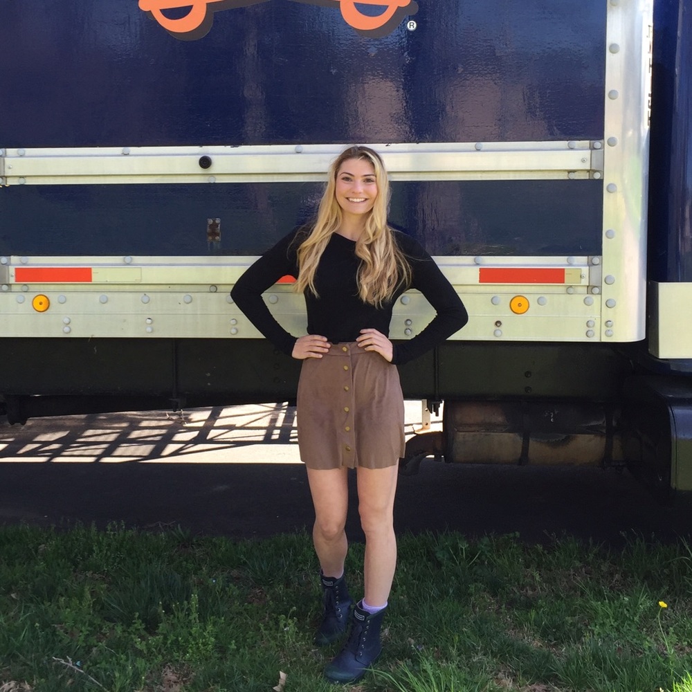 South moon button up suade skirt