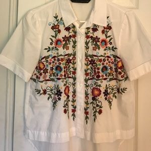 Zara White embroidered blouse Zara White embroidered blouse
