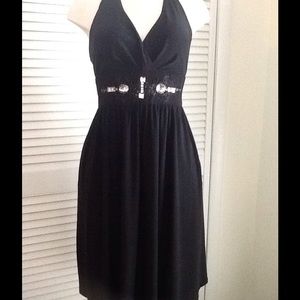 NWT Nine West black knit halter top dress size 12