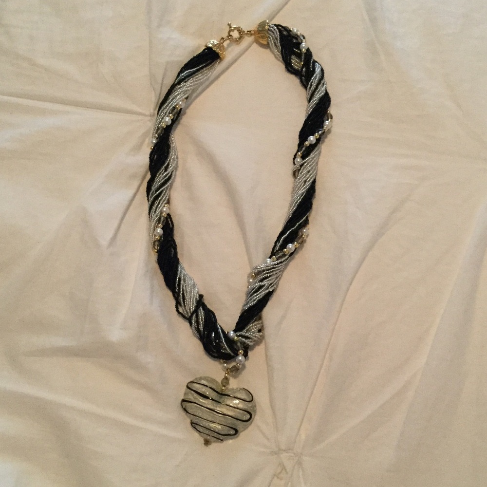 Uno Alla Volta - Venetian heart necklace.