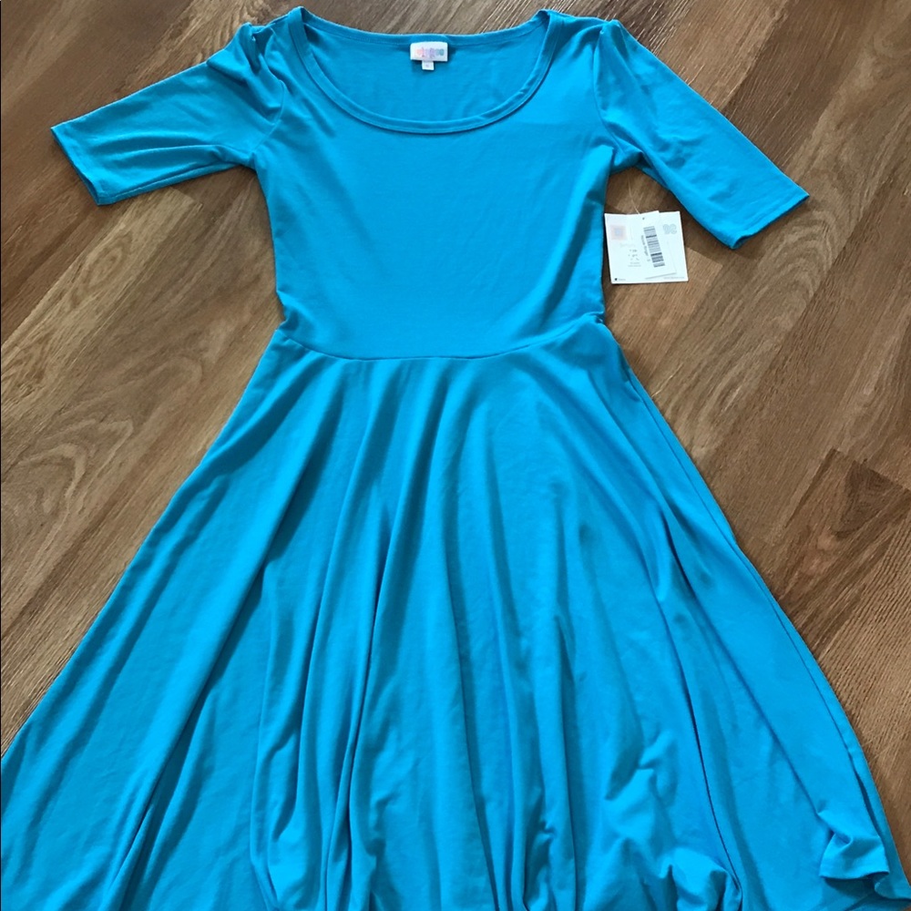NWT small turquoise Lularoe Nicole dress