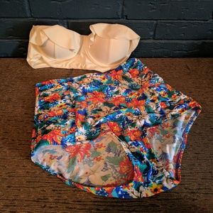 Never worn high-waisted swim suit