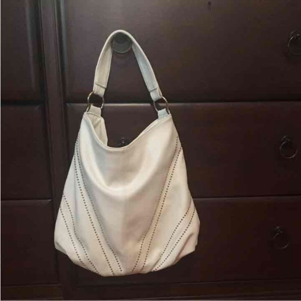 Ladies large white hobo bag