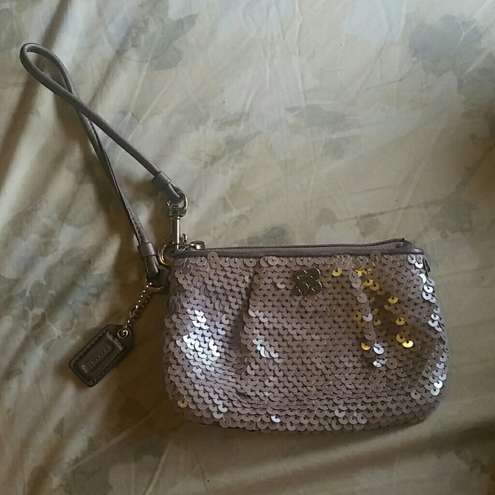 Coach sequined wristlet