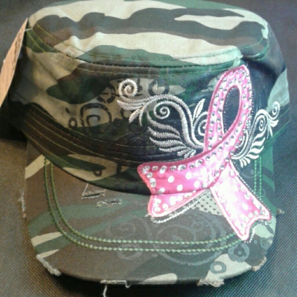 Army green and pink cap