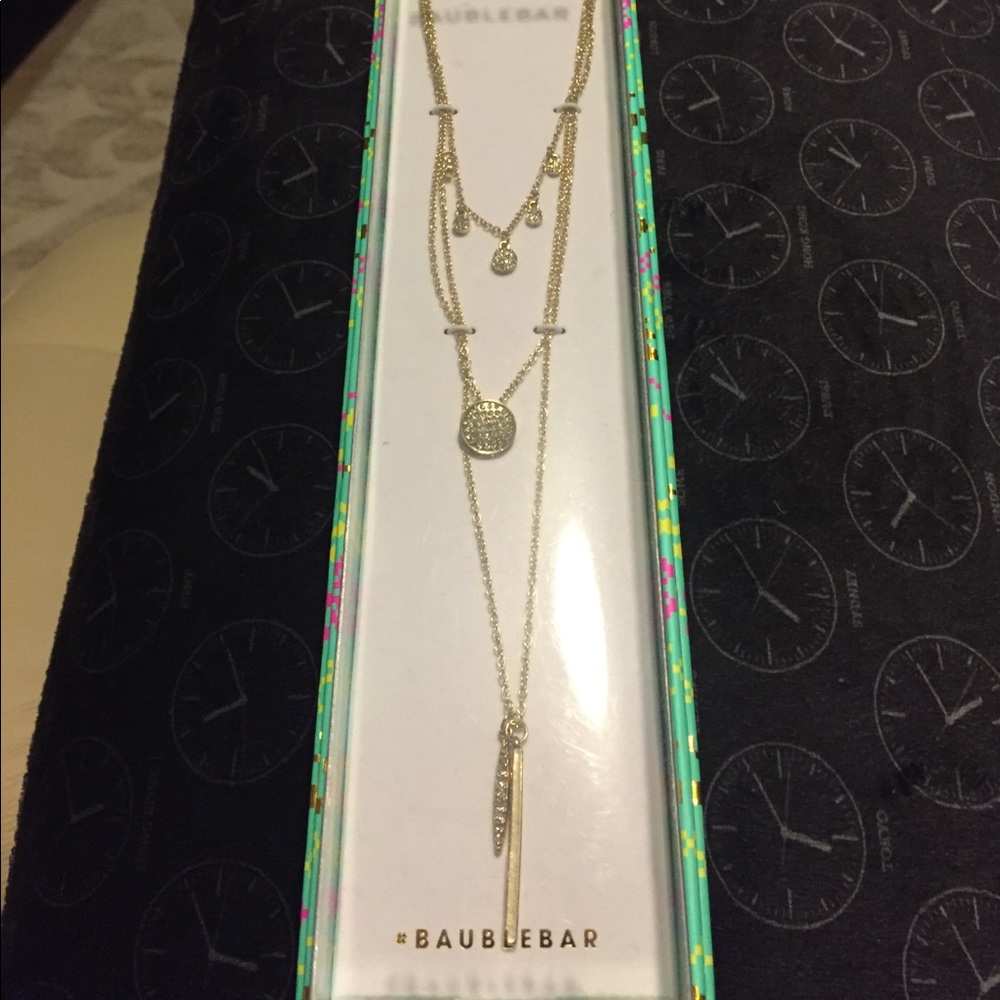3 tiered gold necklace