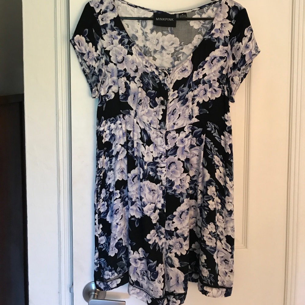 Floral blue and violet short  jumpsuit