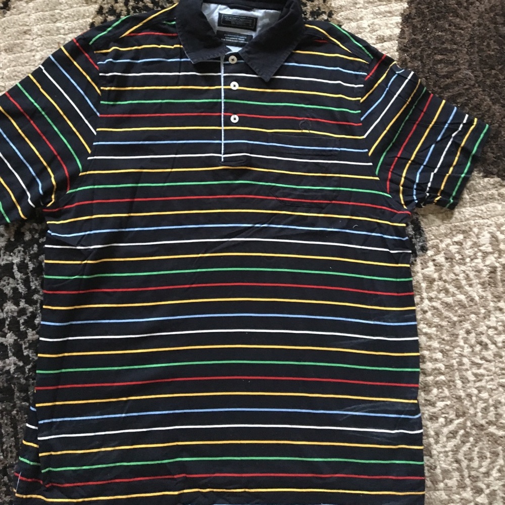 stripe polo size large