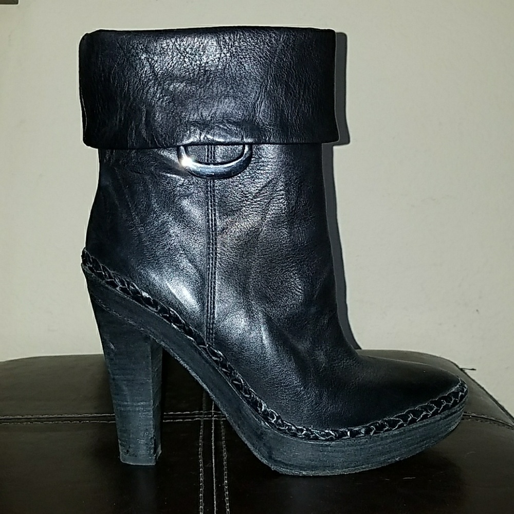 NikeAir 6.5 Black Braid-detailed Ankle Boots