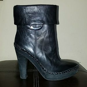 NikeAir 6.5 Black Braid-detailed Ankle Boots