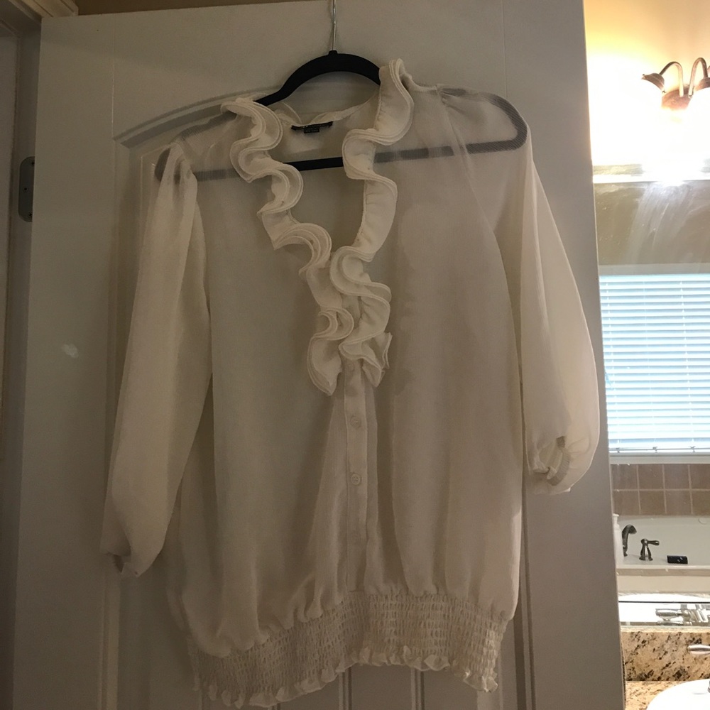 White Ruffle Top. - Picture 2 of 3