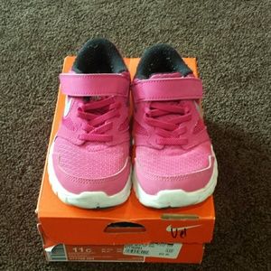 Girls Nike Free Run 2.0 Preschool Velcro Pink