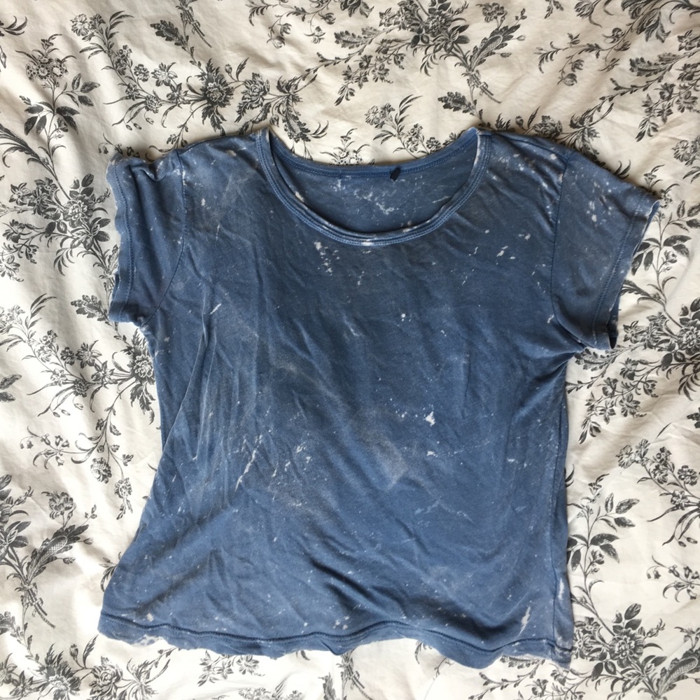 BM Light Blue Acid Wash Cropped Tee