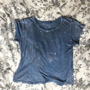 BM Light Blue Acid Wash Cropped Tee