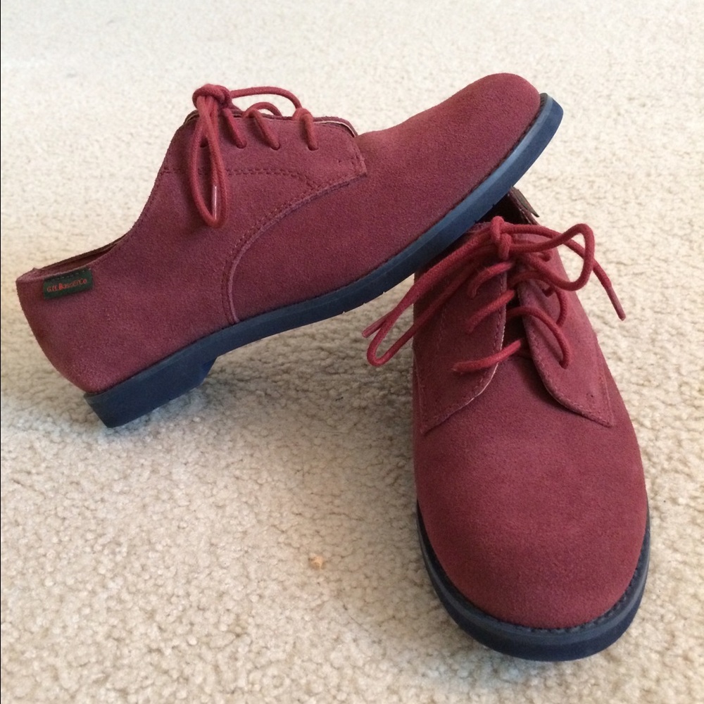 Bass Elle Oxfords Maroon Red Suede NEW w/ Box W6