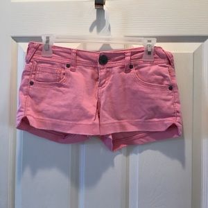 Pink jean shorts