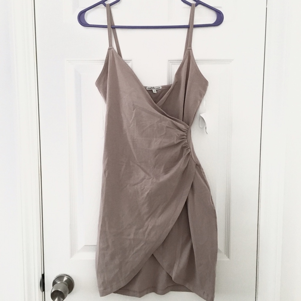 Nude wrap dress