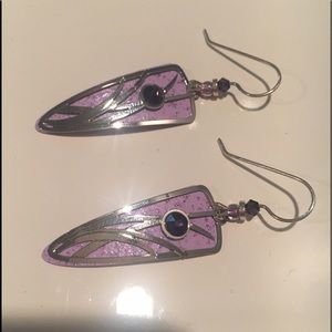 STERLING SILVER Purple Earrings