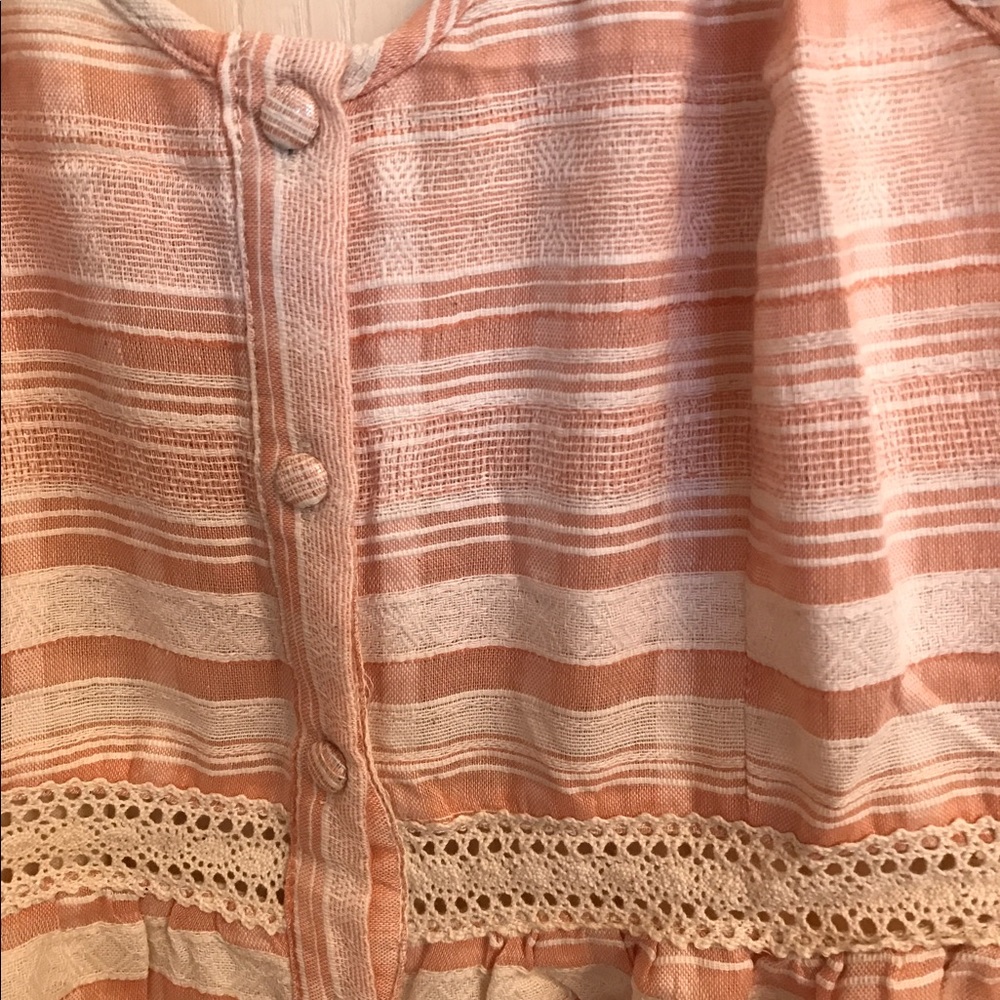 (Small & Medium) Peach Striped Button Down Dress - Picture 5 of 6