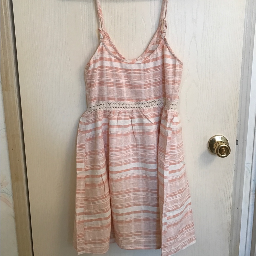 (Small & Medium) Peach Striped Button Down Dress - Picture 6 of 6